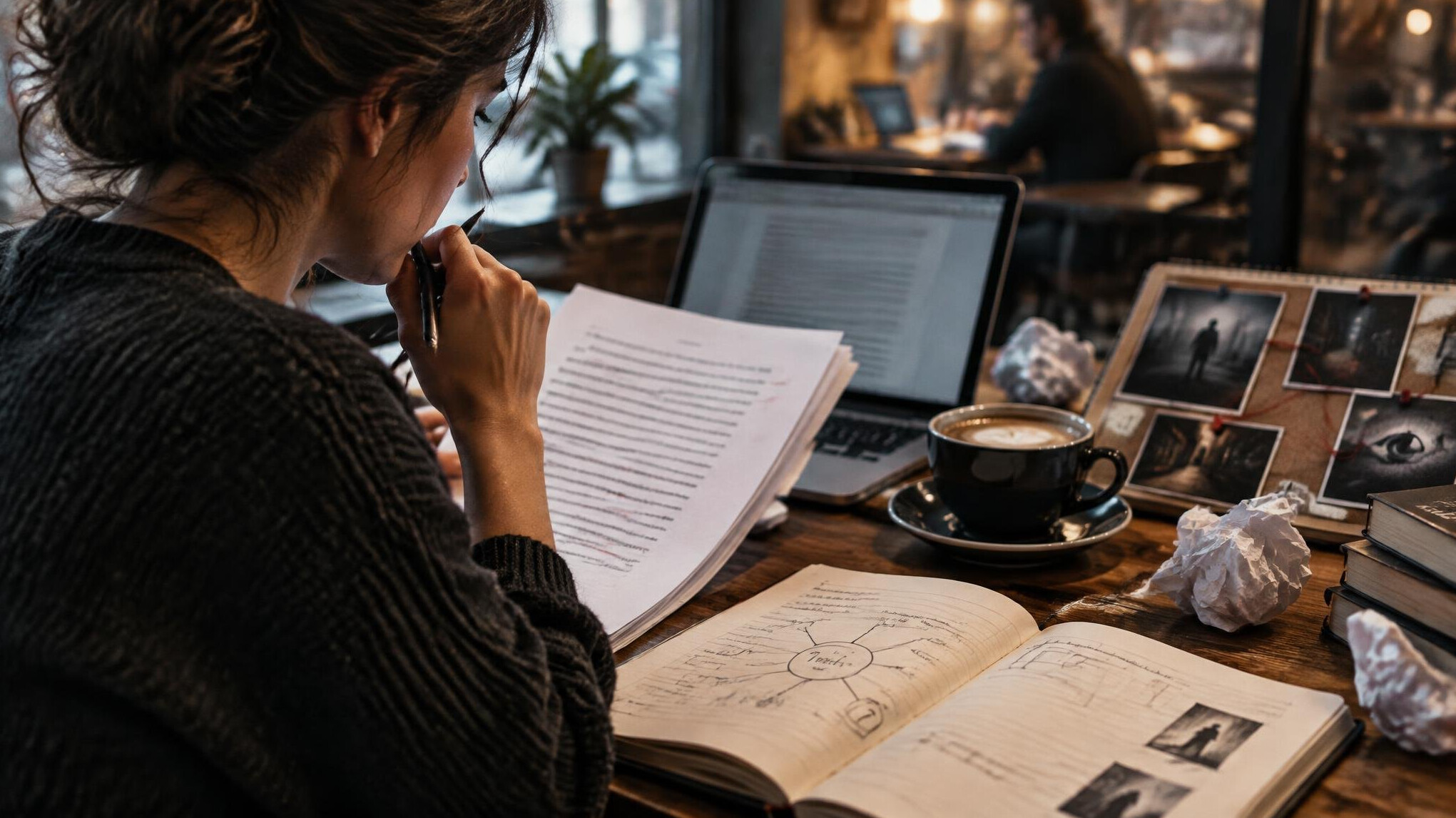 author editing manuscript