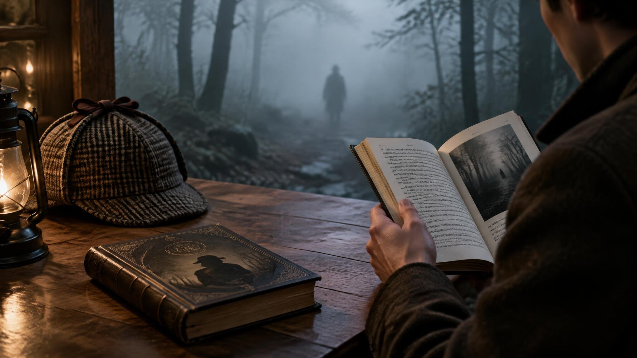 mystery book on table